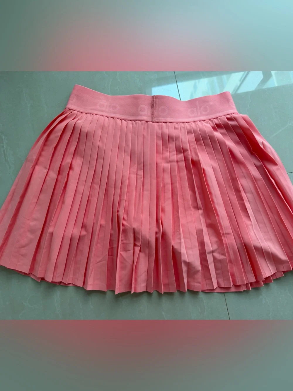 ALO Yoga Pink Pleated Skirt with Inner Shorts strawberry pink
